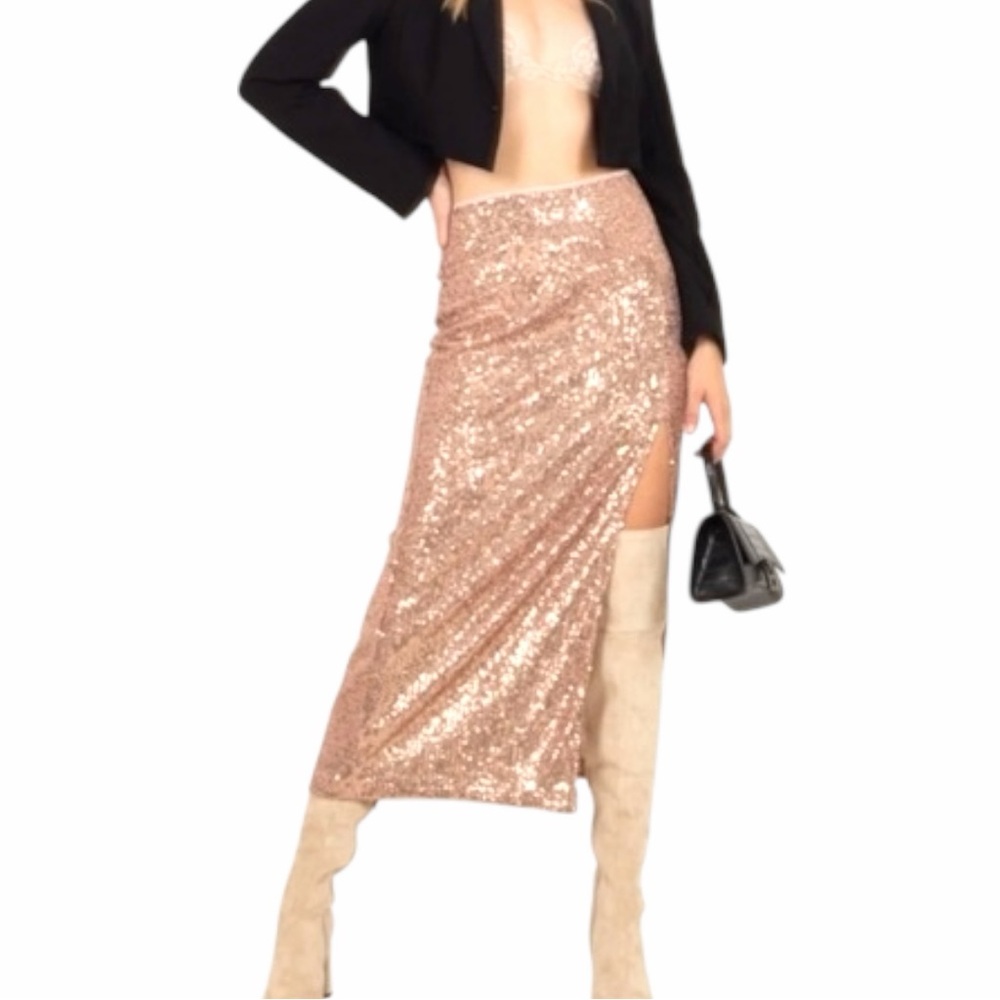 NEW FREE PEOPLE Ariana Sequin Maxi Skirt Size 2
